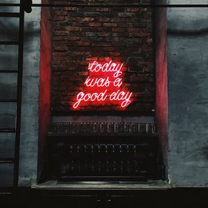 Preview wallpaper inscription, wall, lighting