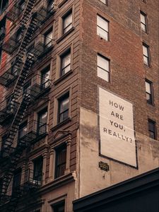 Preview wallpaper inscription, words, building, facade