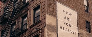 Preview wallpaper inscription, words, building, facade