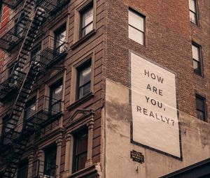 Preview wallpaper inscription, words, building, facade