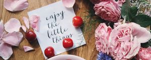 Preview wallpaper inscription, words, cherry, spring