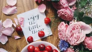 Preview wallpaper inscription, words, cherry, spring