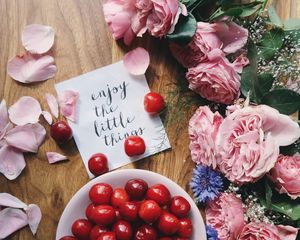 Preview wallpaper inscription, words, cherry, spring