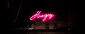 Preview wallpaper inscription, words, neon, hungry