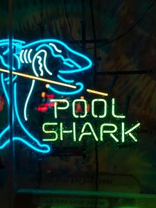 Preview wallpaper inscription, words, neon, shark