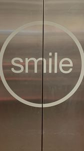 Preview wallpaper inscription, words, smile, doors