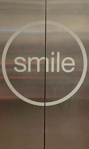 Preview wallpaper inscription, words, smile, doors