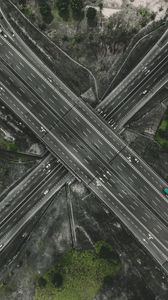 Preview wallpaper interchange road, roads, aerial view, traffic, direction