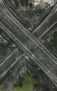 Preview wallpaper interchange road, roads, aerial view, traffic, direction