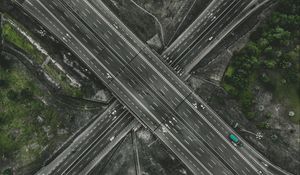 Preview wallpaper interchange road, roads, aerial view, traffic, direction