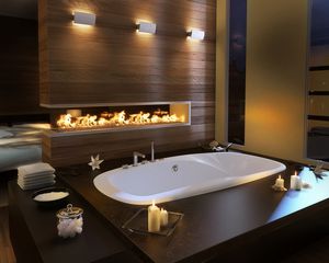 Preview wallpaper interior, bathroom, bedroom, bath, candles, fire