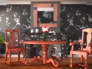 Preview wallpaper interior, design, style, room, furniture, table, chairs, flowers