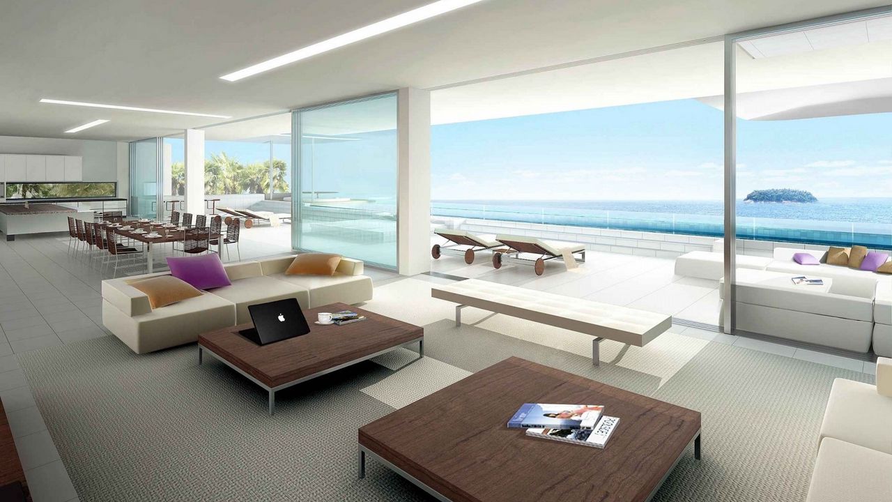 Wallpaper interior, design, style, home, villa, living space, modern