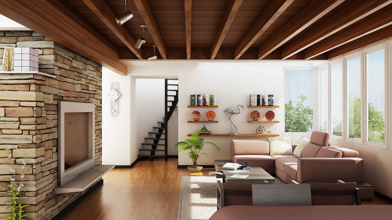 Wallpaper interior design, style, design, home, villa, living room