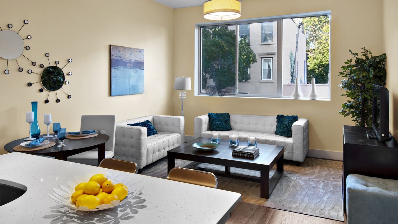 Wallpaper interior design, style, design, city, urban apartment, living room