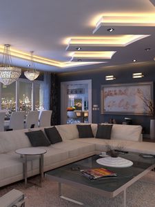 Preview wallpaper interior design, style, istanbul, room, furniture, window, view, night city, painting, lighting