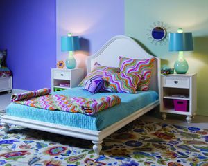 Preview wallpaper interior, room, apartment, bed, pillows, decorations, tables, lamp, frame, carpet, mirror, color, bright