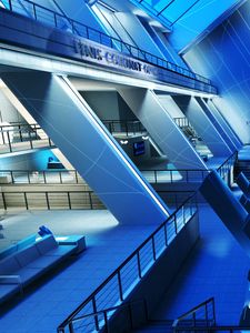 Preview wallpaper interior, room, beautiful, mirrors edge, blue