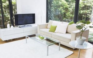 Preview wallpaper interior, sofa, tv, windows, stylish