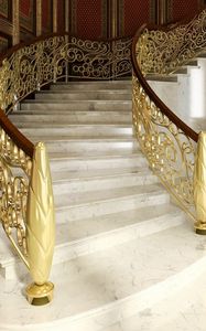 Preview wallpaper interior, stairs, handrails, door, vase, flowers, design