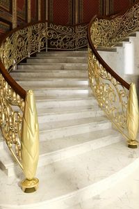 Preview wallpaper interior, stairs, handrails, door, vase, flowers, design