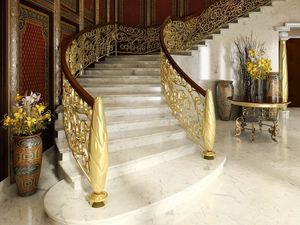 Preview wallpaper interior, stairs, handrails, door, vase, flowers, design