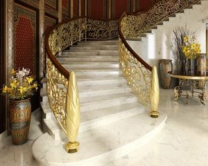 Preview wallpaper interior, stairs, handrails, door, vase, flowers, design