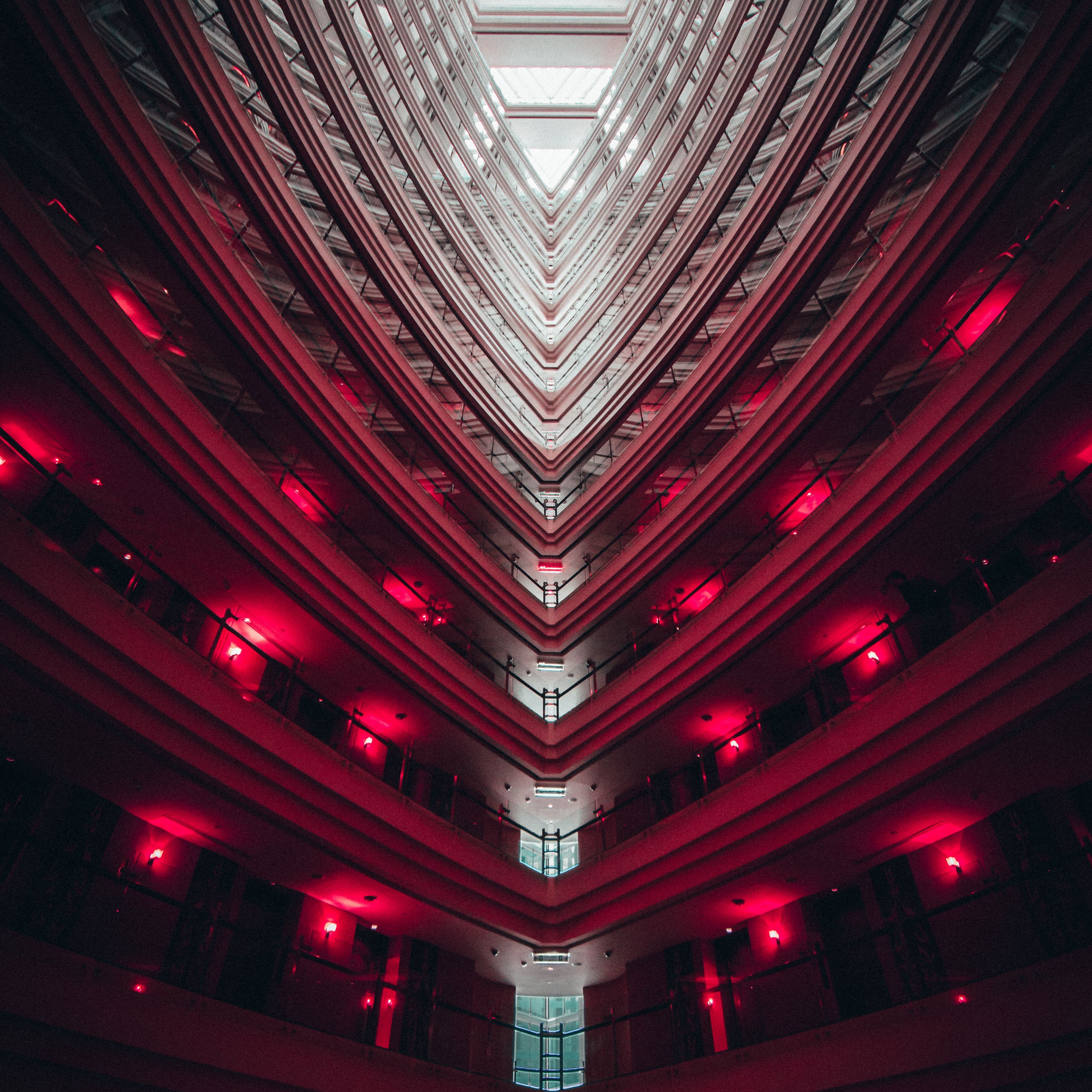 3415x3415 Wallpaper interior, storeys, minimalism, architecture