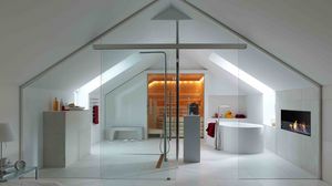 Preview wallpaper interior, style, design, home, house, room, bathroom, sauna, glass