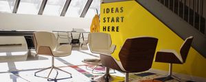 Preview wallpaper interior, yellow, office, furniture, design