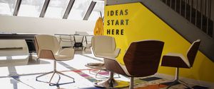 Preview wallpaper interior, yellow, office, furniture, design