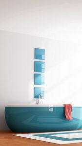 Preview wallpaper interiors, apartment, bathroom, bedroom, blue