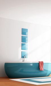 Preview wallpaper interiors, apartment, bathroom, bedroom, blue