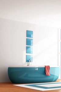 Preview wallpaper interiors, apartment, bathroom, bedroom, blue