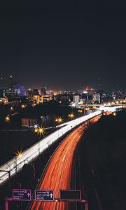 Preview wallpaper iran, night city, road, city lights