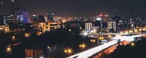 Preview wallpaper iran, night city, road, city lights