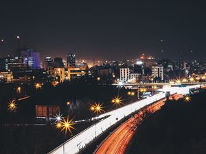 Preview wallpaper iran, night city, road, city lights