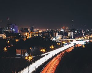 Preview wallpaper iran, night city, road, city lights