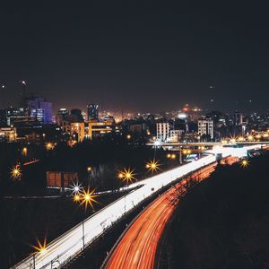 Preview wallpaper iran, night city, road, city lights