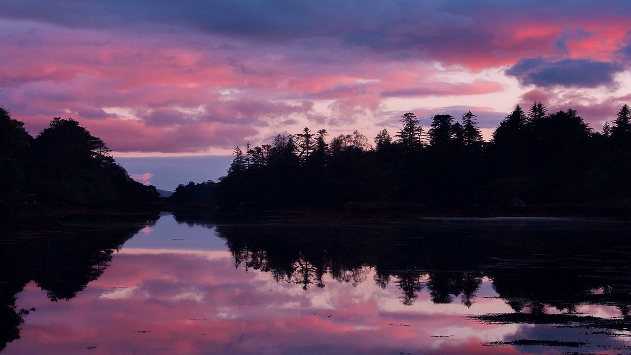 Wallpaper ireland, lake, beach, reflection, evening