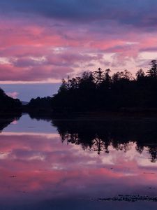 Preview wallpaper ireland, lake, beach, reflection, evening