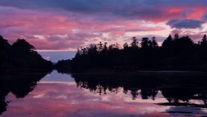 Preview wallpaper ireland, lake, beach, reflection, evening