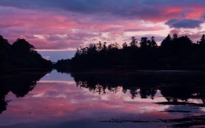 Preview wallpaper ireland, lake, beach, reflection, evening