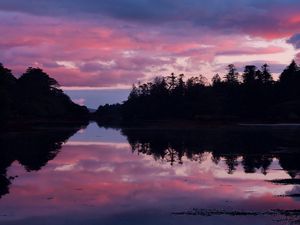 Preview wallpaper ireland, lake, beach, reflection, evening