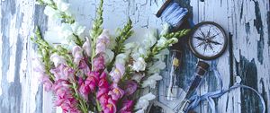 Preview wallpaper irises, flowers, bouquet, aesthetics