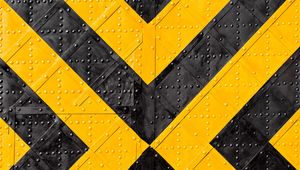 Preview wallpaper iron, marking, stripes, yellow, black, rivets, surface