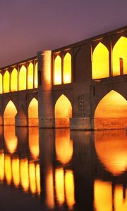 Preview wallpaper isfahan, iran, bridges, night, light