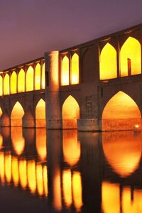 Preview wallpaper isfahan, iran, bridges, night, light