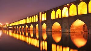 Preview wallpaper isfahan, iran, bridges, night, light