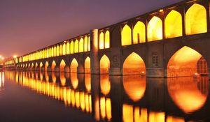 Preview wallpaper isfahan, iran, bridges, night, light